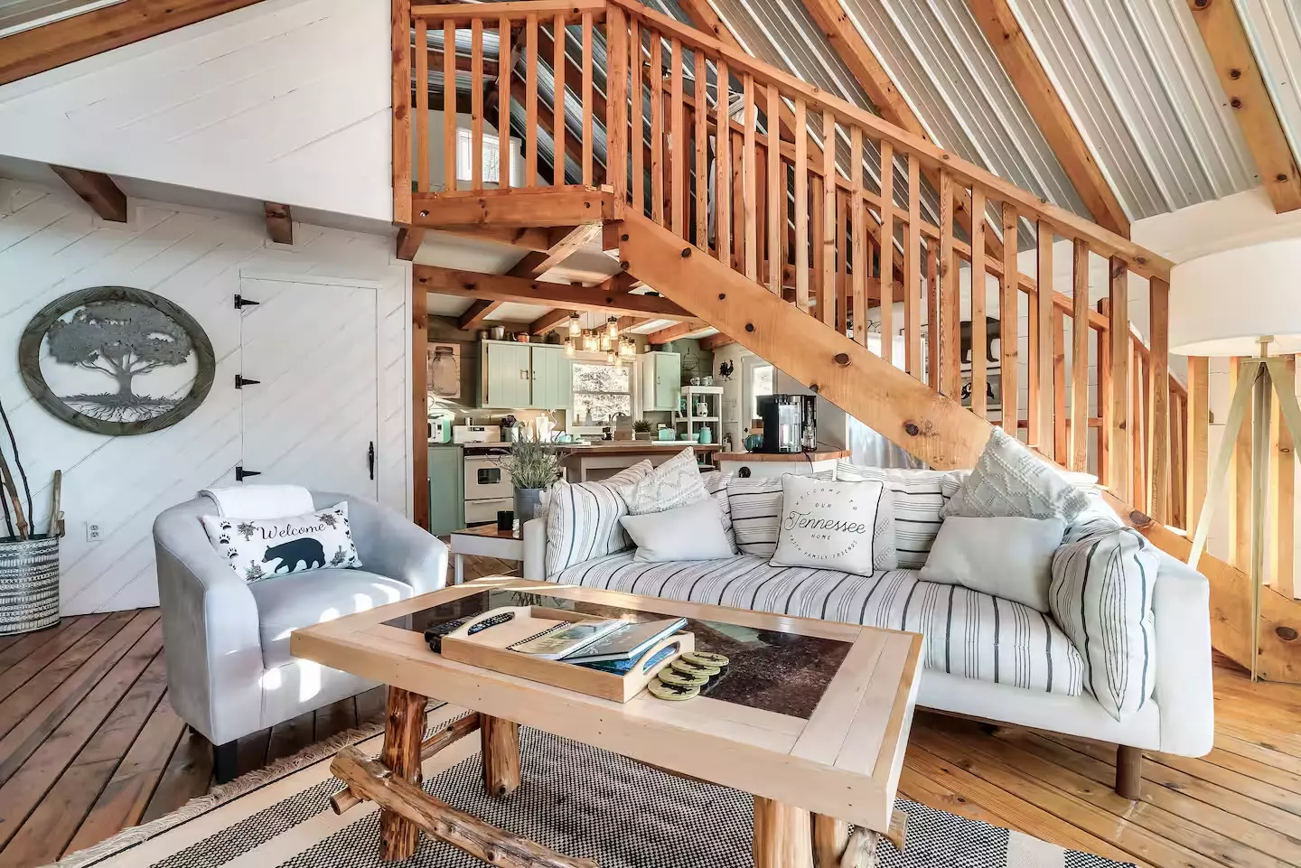 living room and kitchen