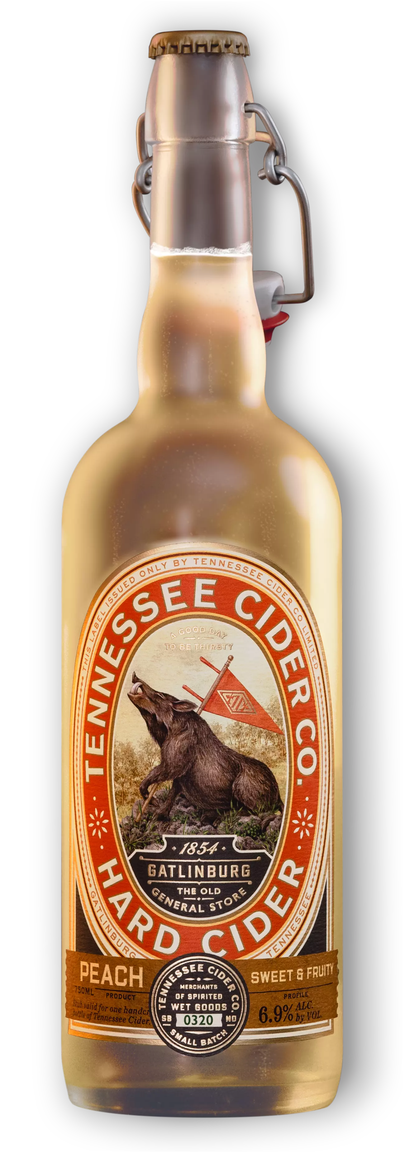 bottle of Peach cider