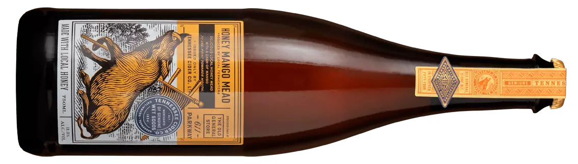 Tennessee Cider Co. Honey Mango Mead bottle.