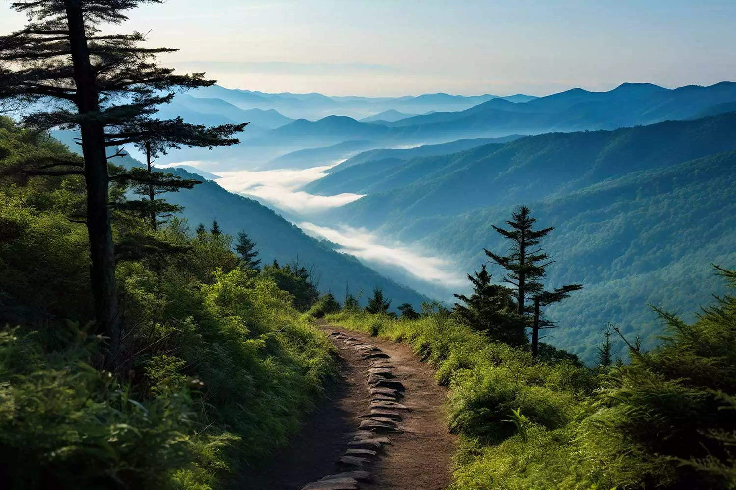 A view of the hiking trails in the Smoky Mountain National Park.