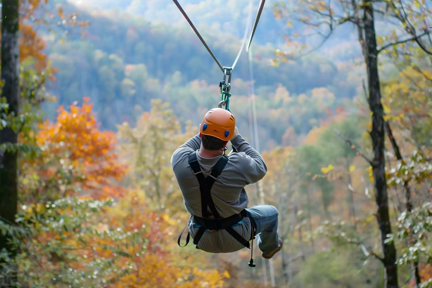 Zip line adventures in the Smoky Mountains.